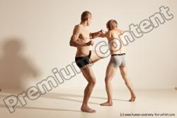 Underwear Martial art Man - Man White Moving poses Slim Short Blond Dynamic poses Academic